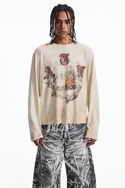 Vintage Distressed Long Sleeve T-Shirt