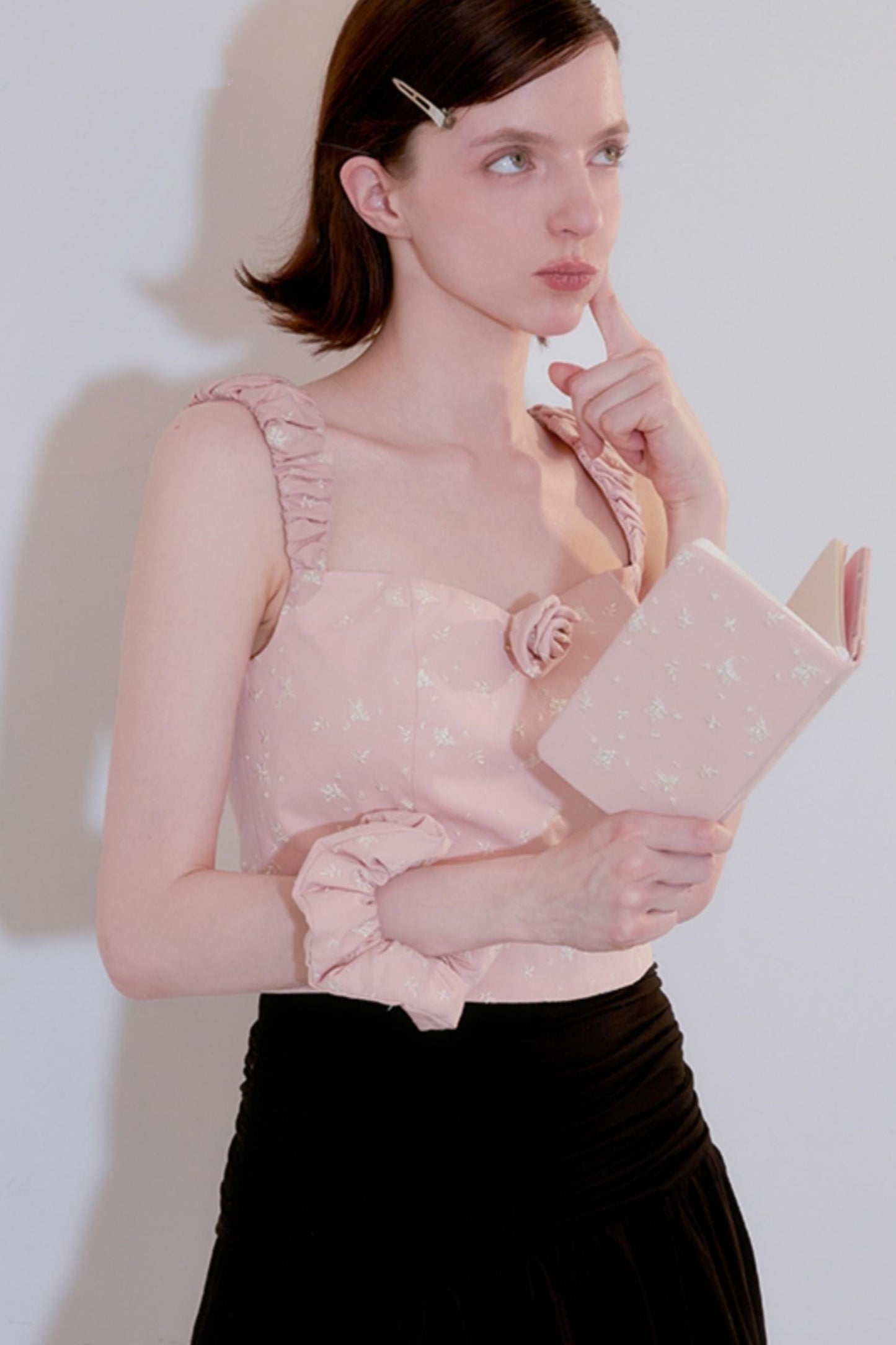 Handmade Rose Stitch Fabric Journal Notebook