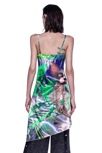 Digital Print Sleeveless Dress