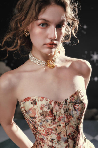 Pinch Waist Corset Skirt Dress Set-Up