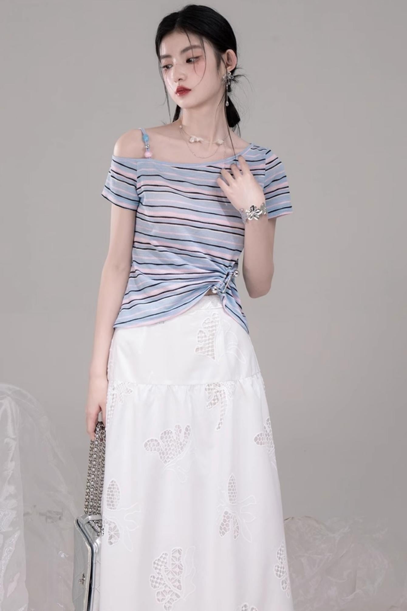 Twisted Stripe Raglan Tee