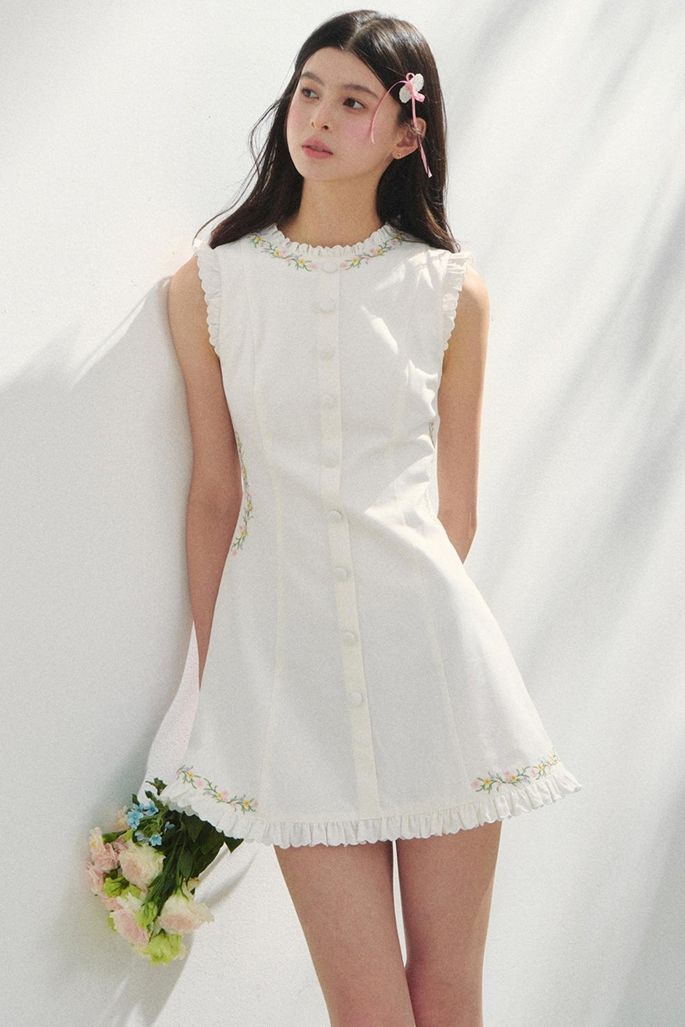 SUMMER VACAY EMBROIDERED DRESS