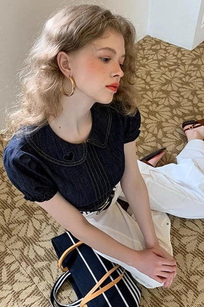 Adventure Doll Collar Denim Shirt