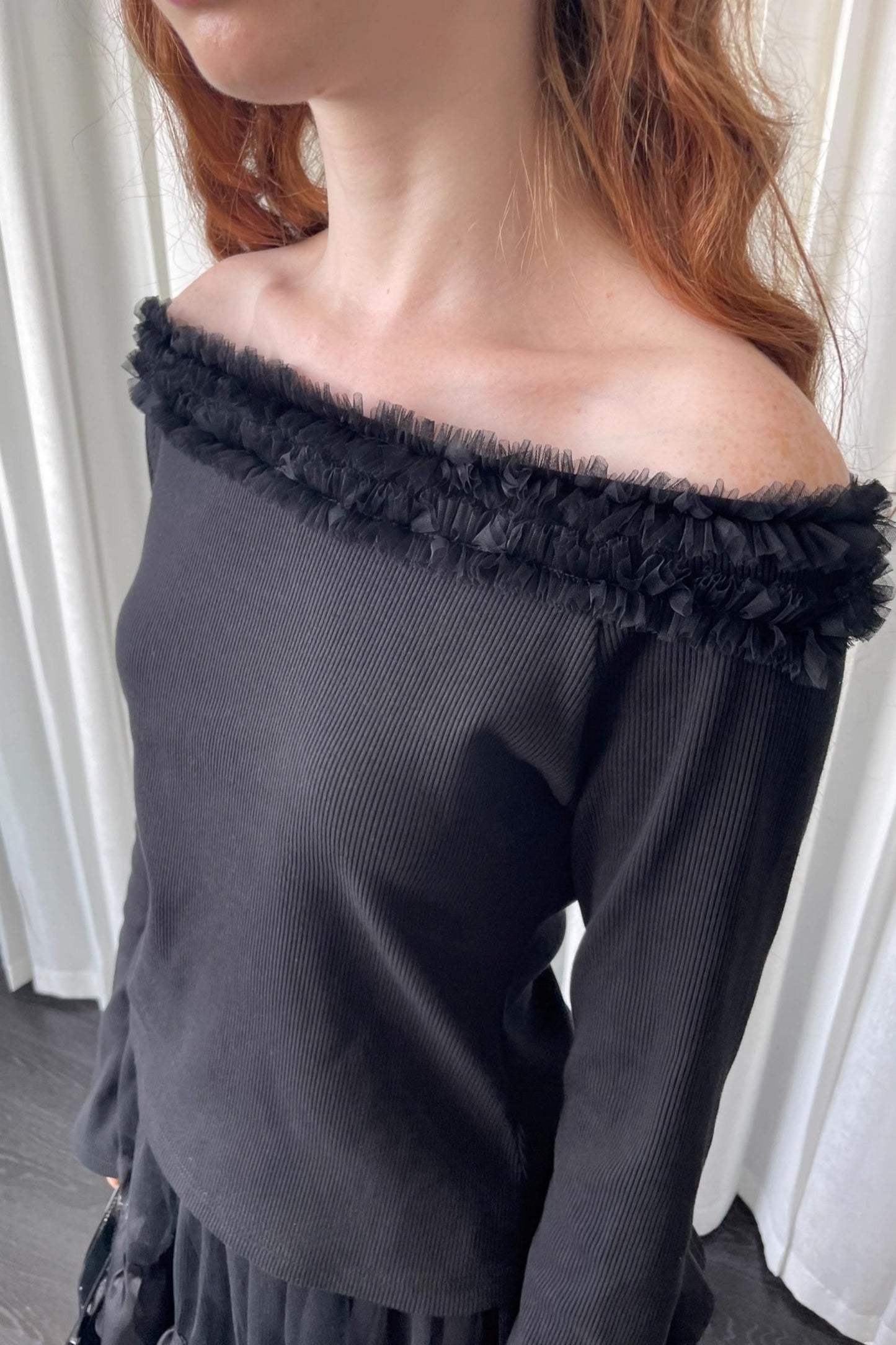 Black Lace Knitted Sweater