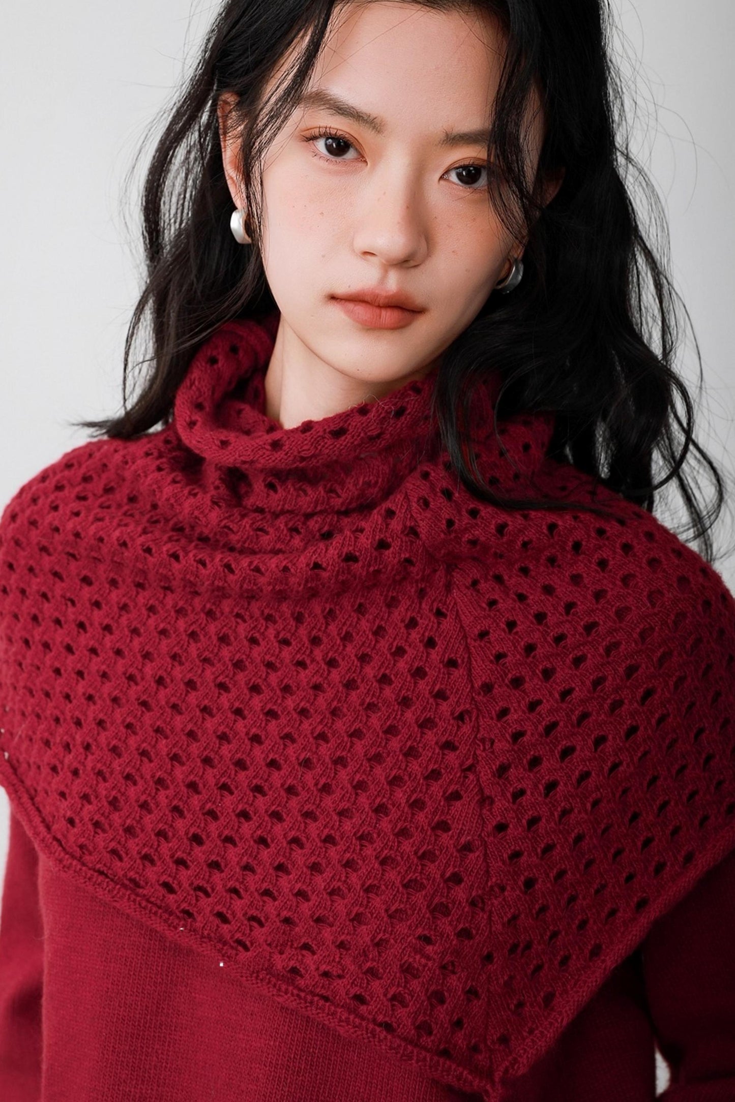 Berry Red Knitted Vest Sweater