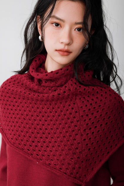 Berry Red Knitted Vest Sweater