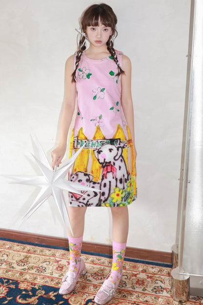 Peach Heart Sleeveless Dress