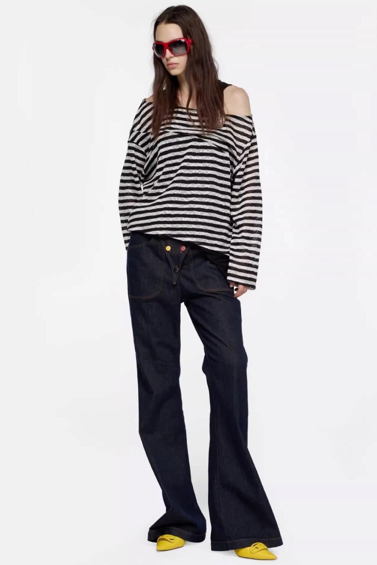 Spice Girl Style Off-the-Shoulder Top