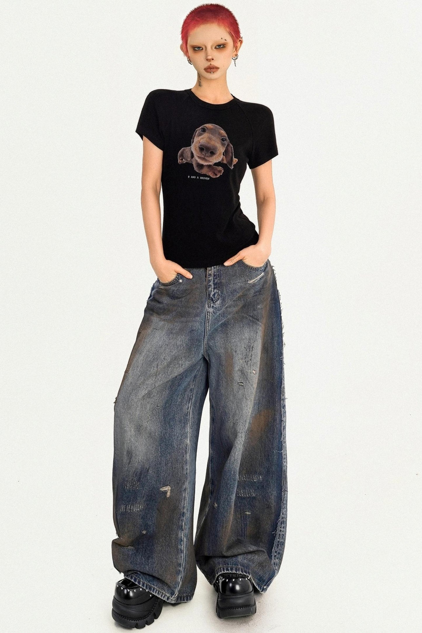 Cool Retro Girl Print Tee