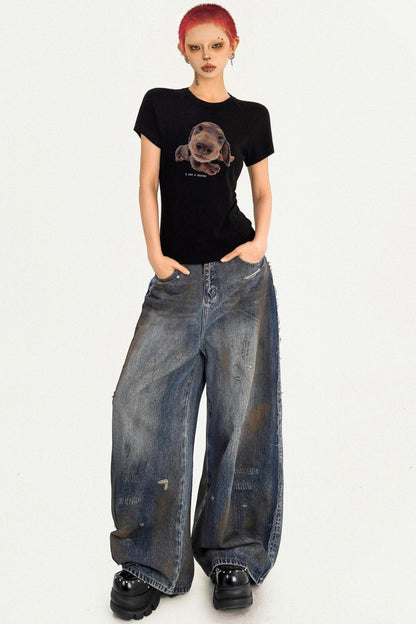 Cool Retro Girl Print Tee