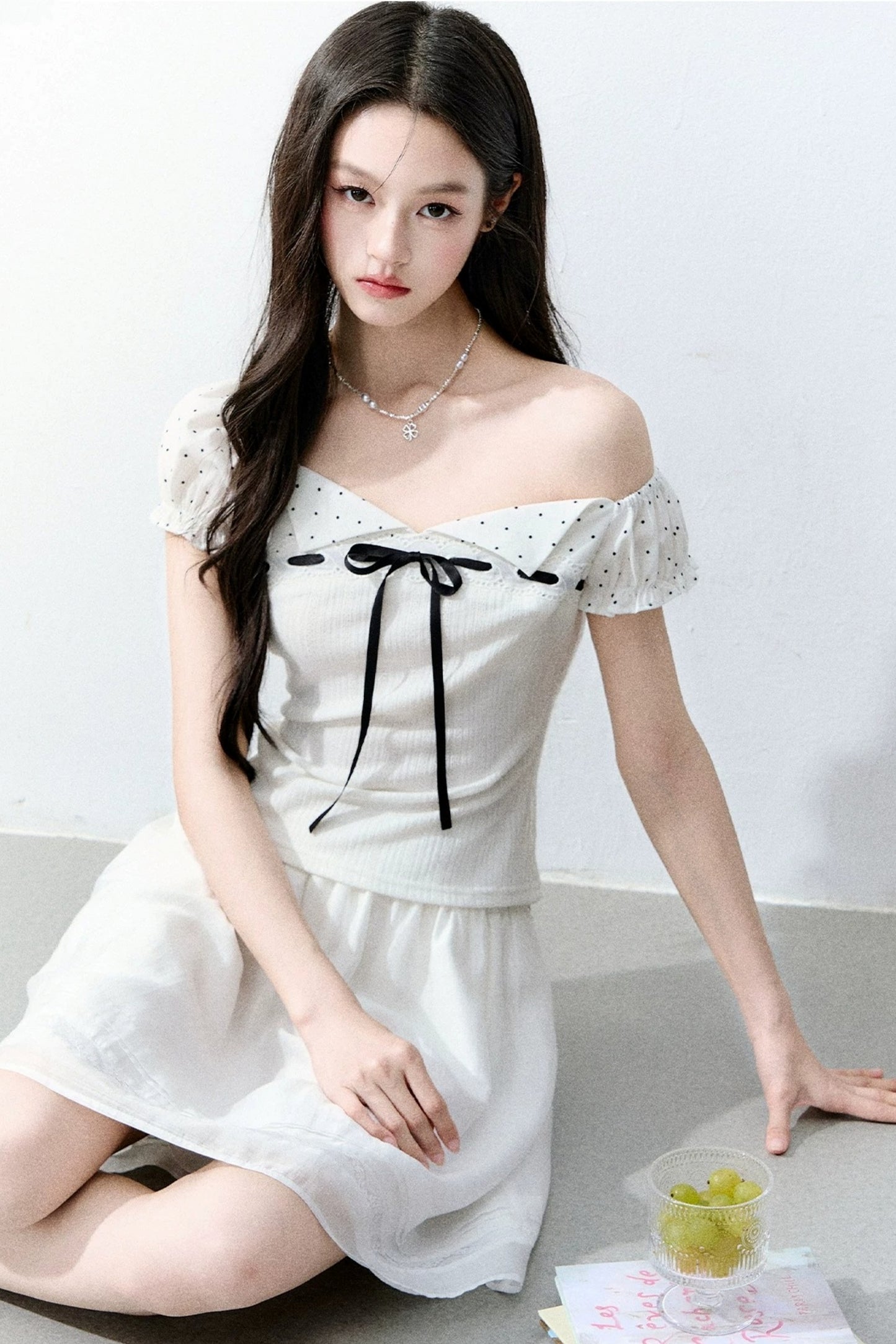 Vintage Asymmetrical Square Neck Top Set-Up