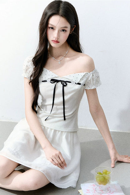 Vintage Asymmetrical Square Neck Top Set-Up
