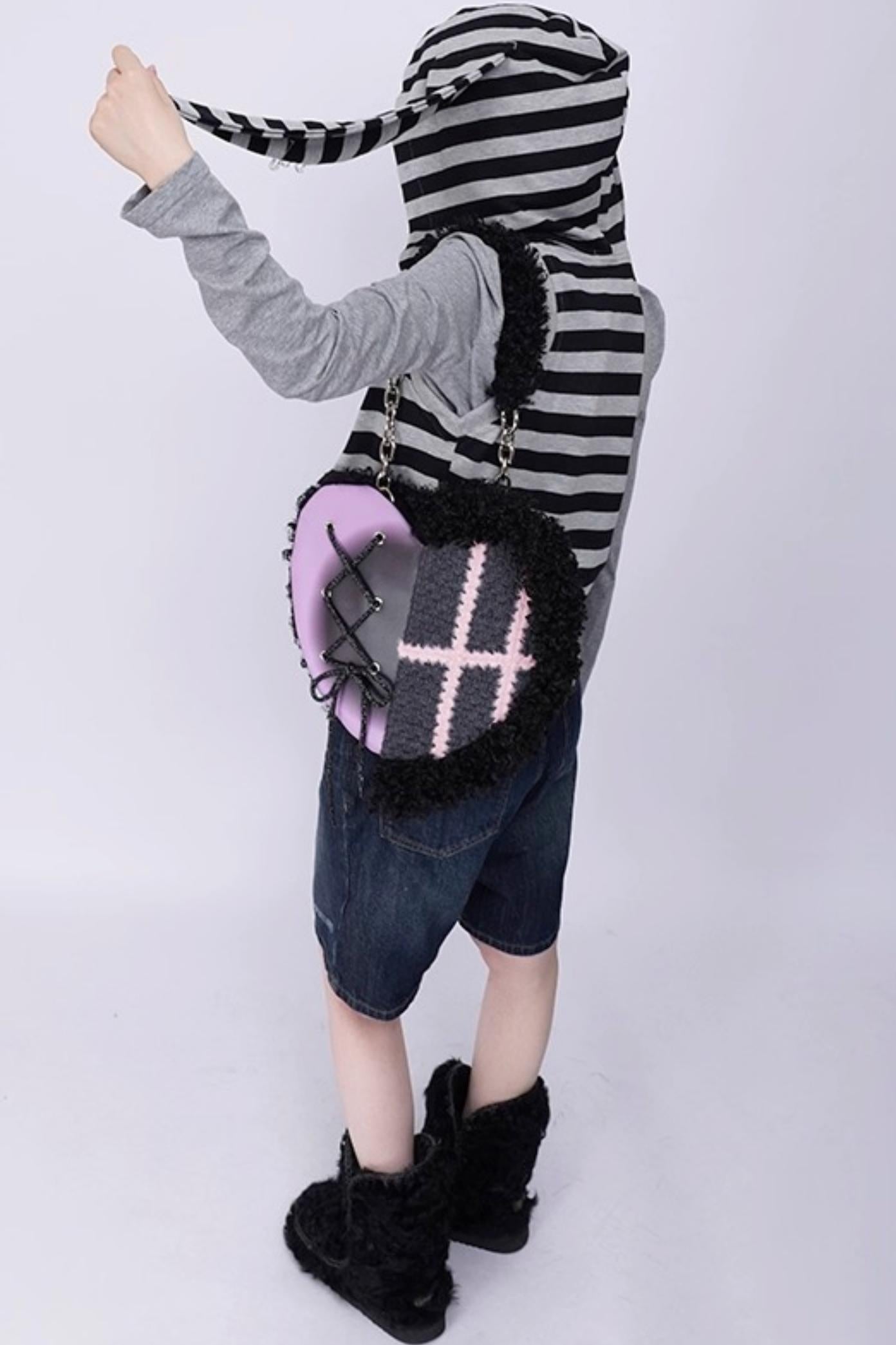 Graffiti Patchwork Heart Bag