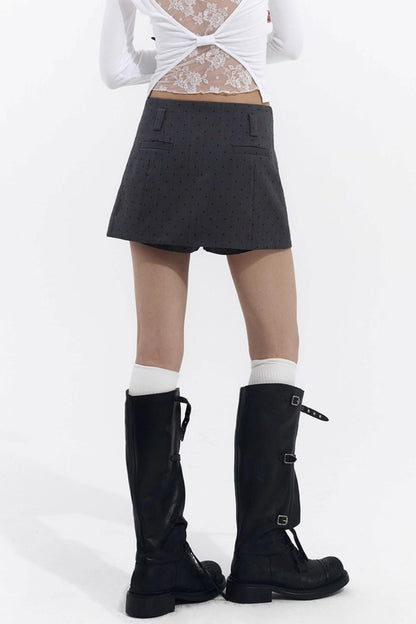 Retro Polka Dot Asymmetrical Skirt