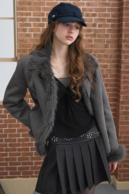 Winter Pleated Short Skirt