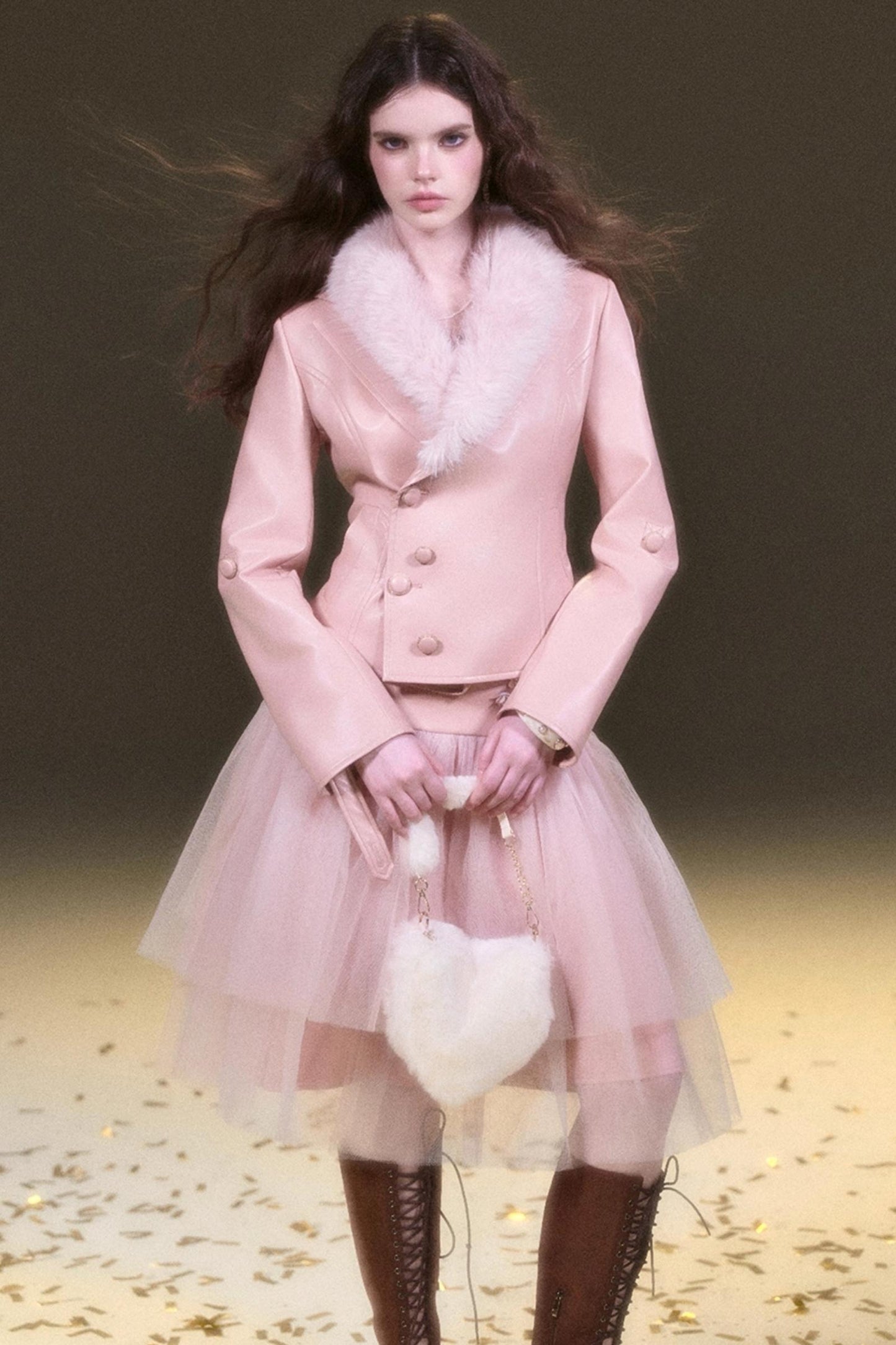 Pink Leather Jacket Set-Up