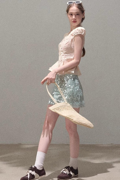 Sequin A-Line Mini Skirt