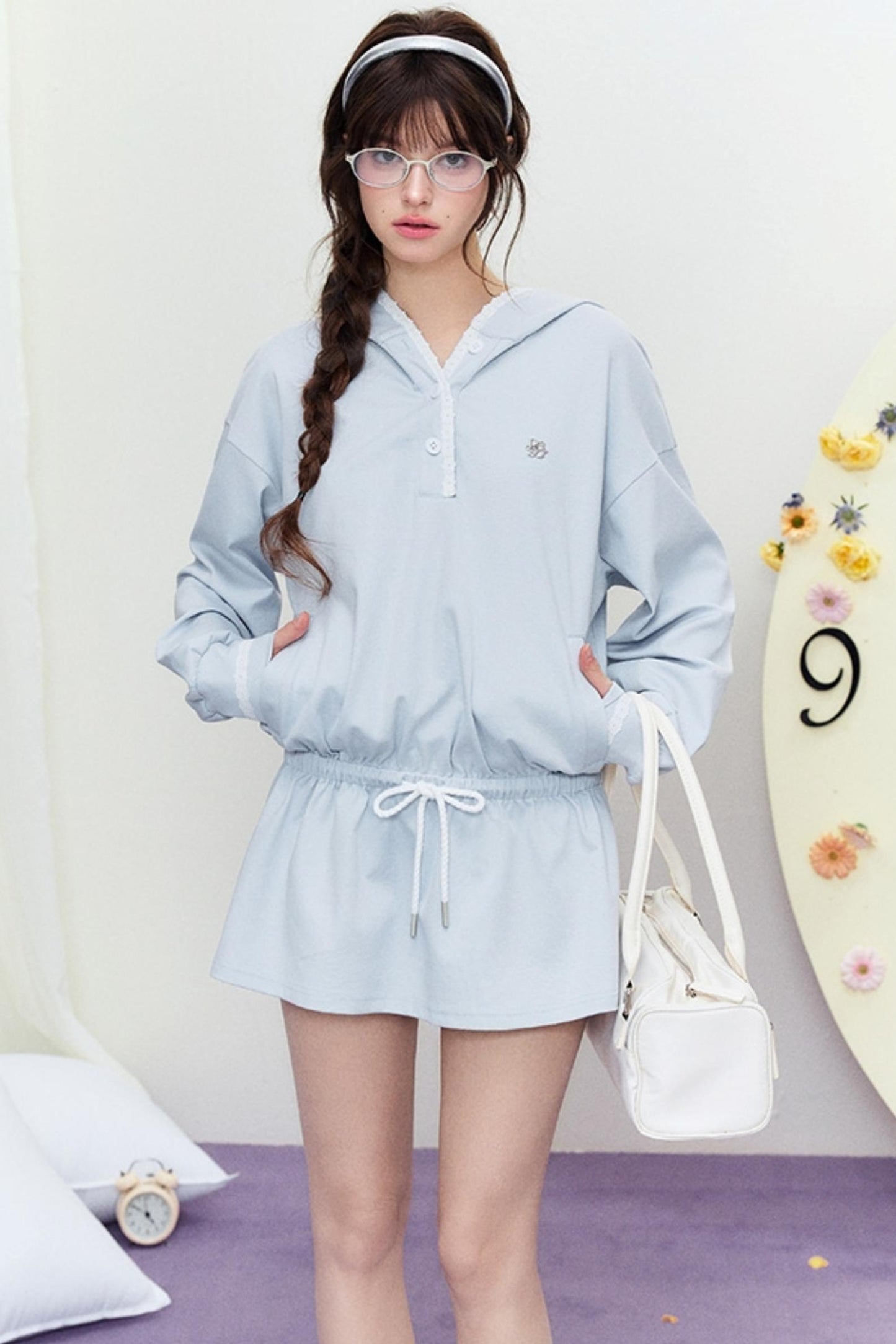 Drape Hoodie Sweater Dress