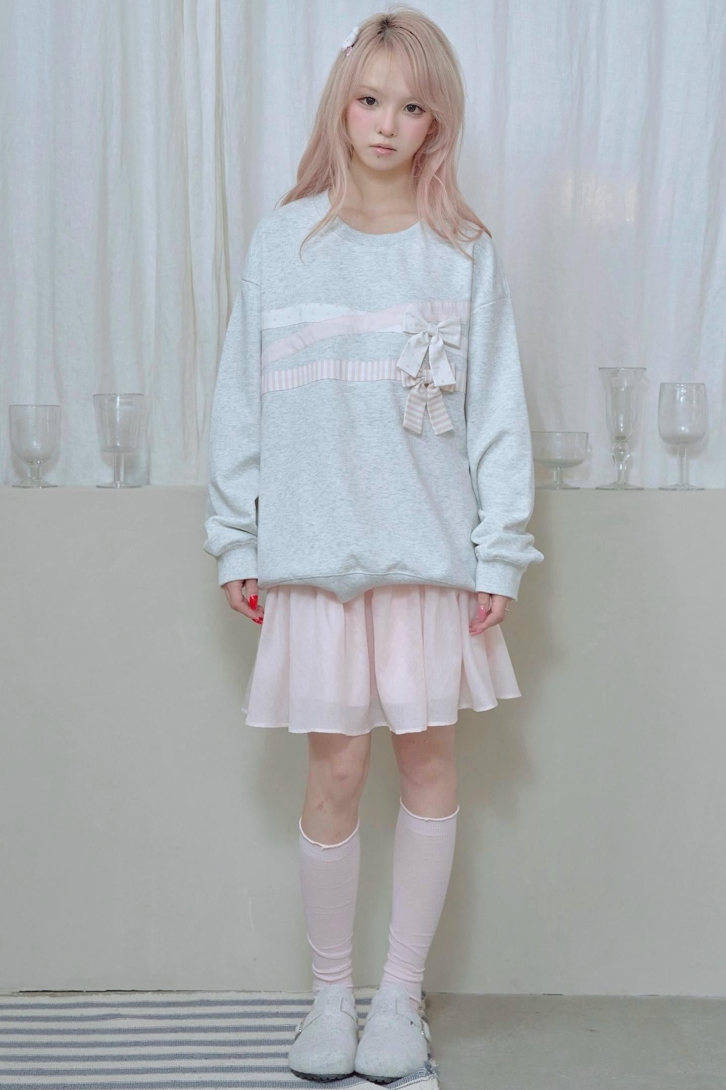 Pleated Lace Pink Skirt