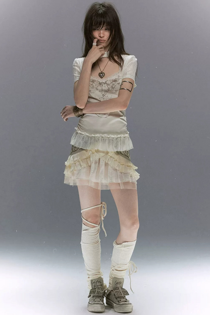Gothic Lace Ruffled Vest
