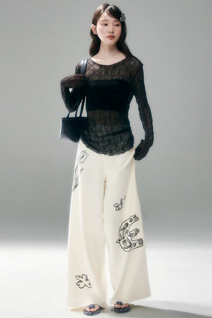 Sheer Lace Poem Blouse