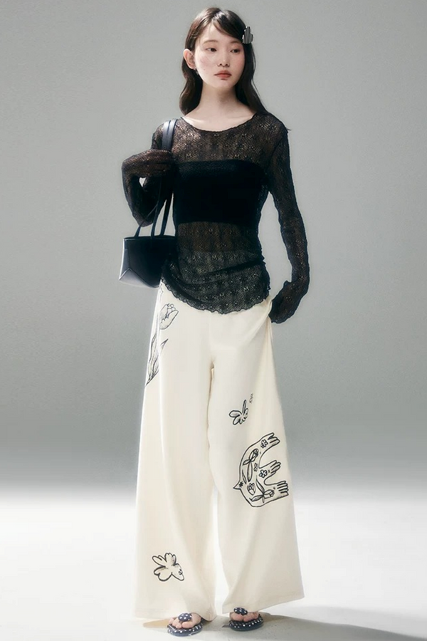 Sheer Lace Poem Blouse