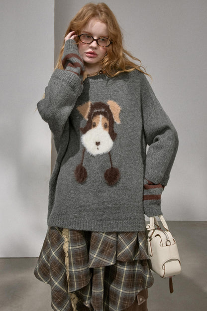 Hat and Puppy Knitted Top