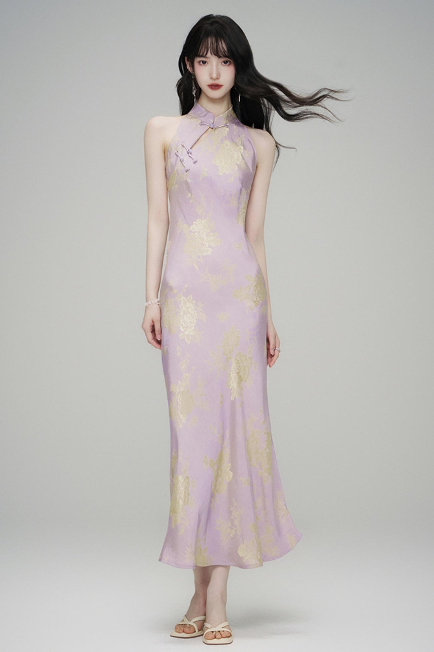 Chic Jacquard Slim Cheongsam Dress