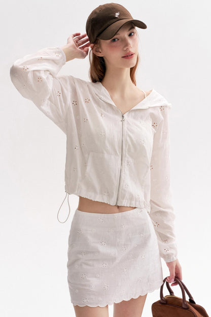 Cotton Lace Cropped Coat