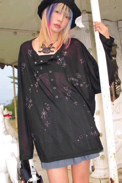 Starlight Rhinestone Open-Front Top