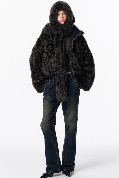 Retro Washed Micro-Flared Jeans