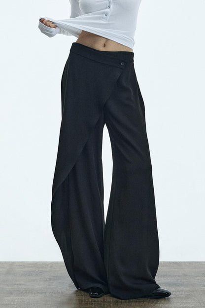 Asymmetrical Black Winter Pants
