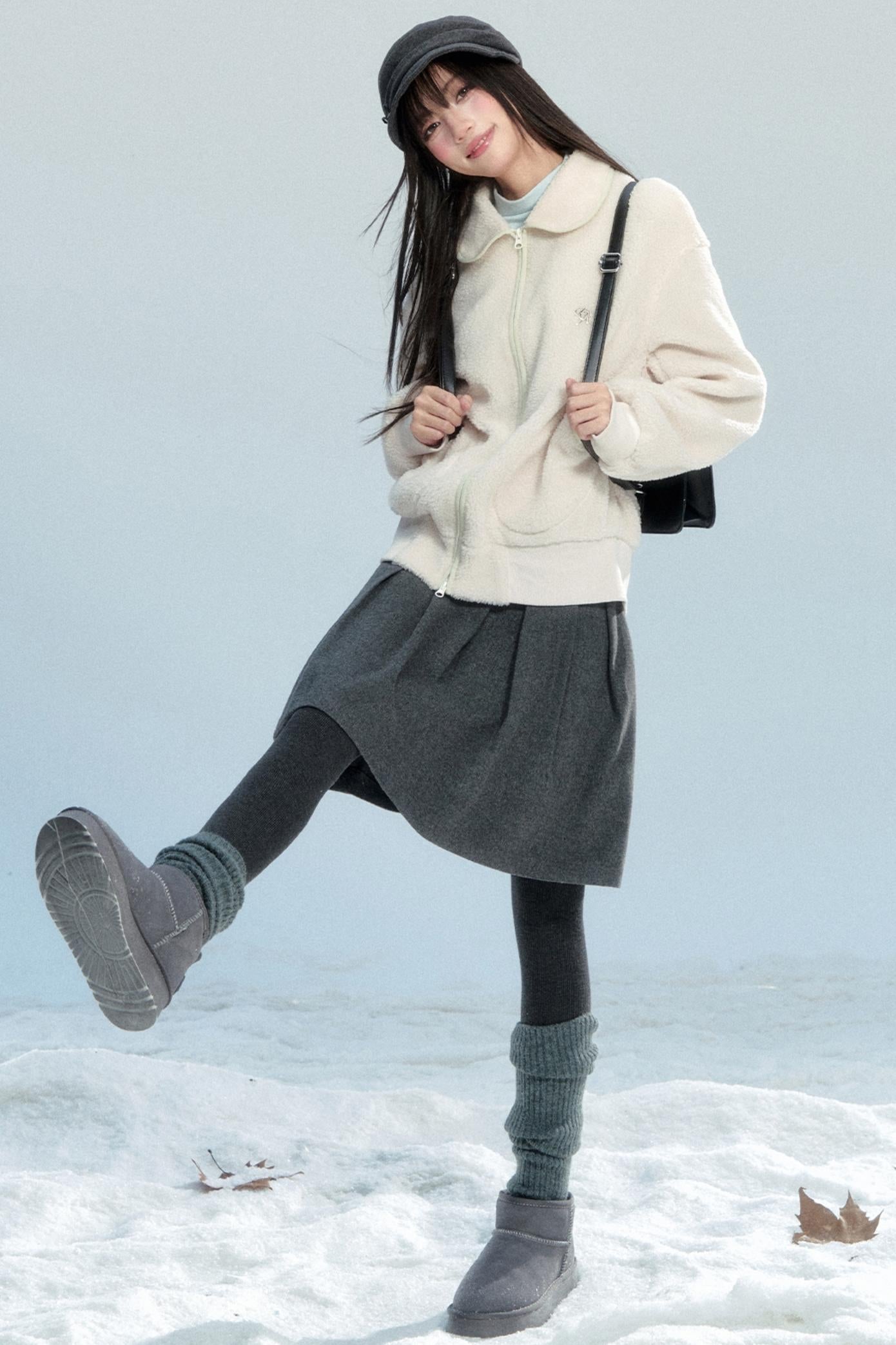 Retro Doll Collar Wool Jacket