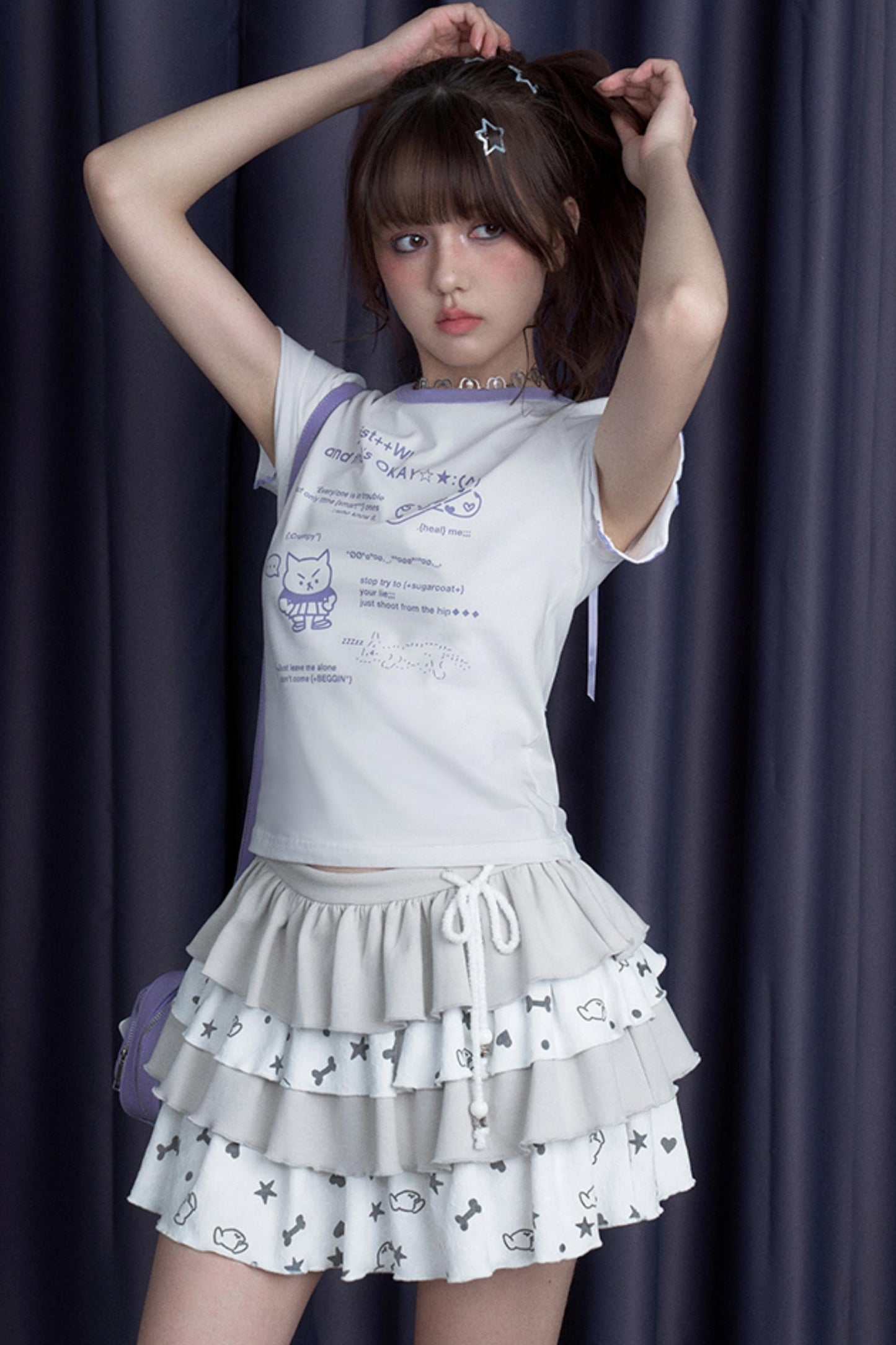 Chic Gray & White Skirt