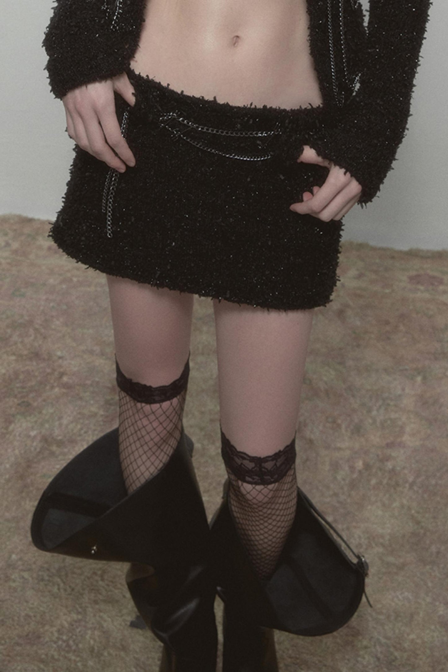 Sweet Black Knitted Skirt