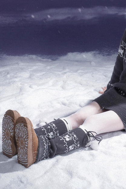 Fair Isle Knit Snow Socks Covers