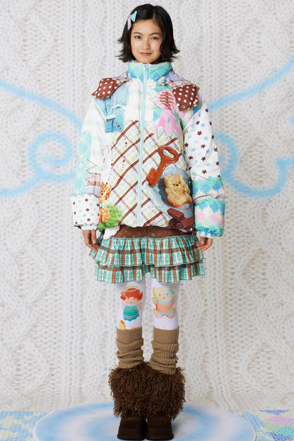 Bunte Engel-Daunenjacke