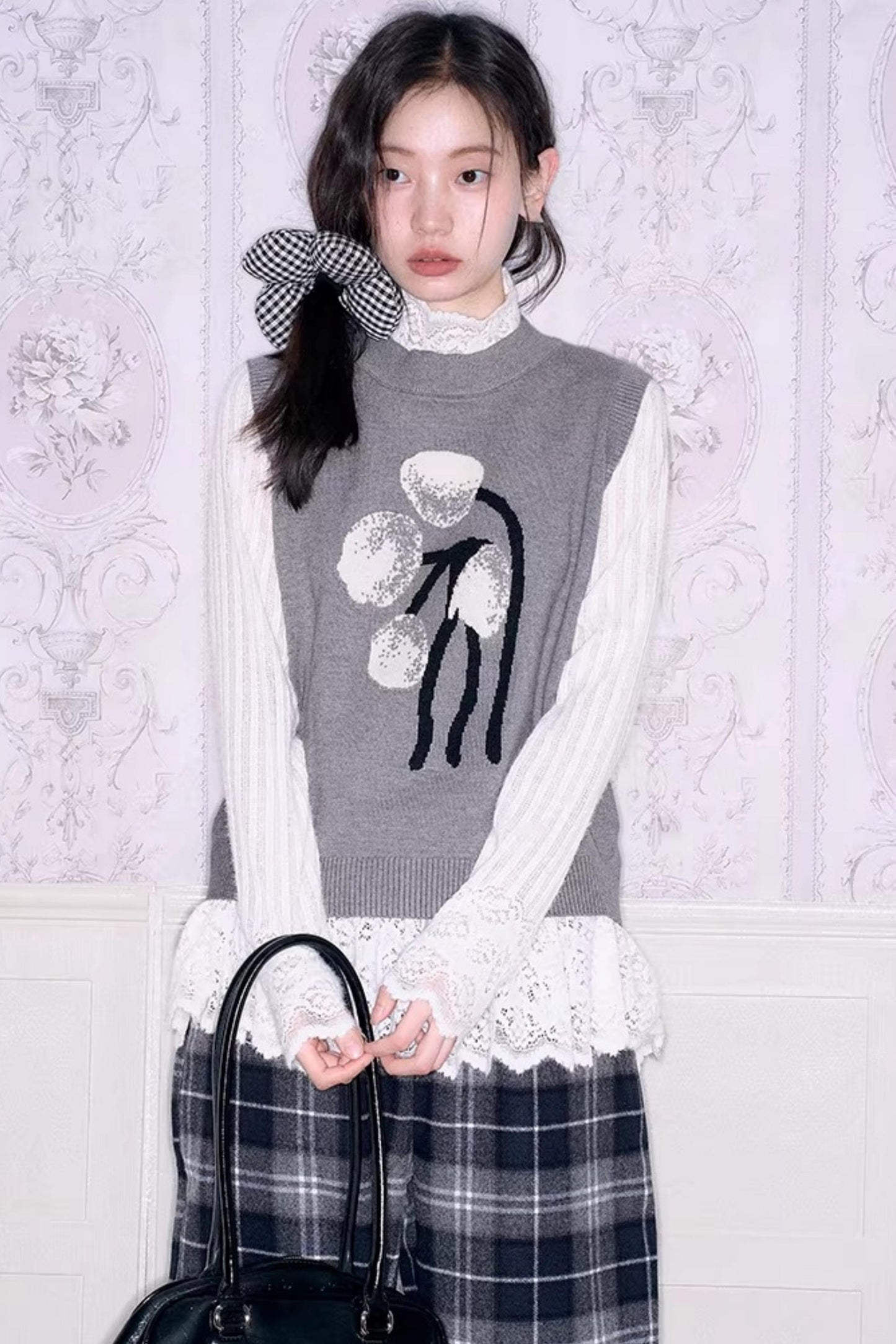 Retro Jacquard Layered Vest