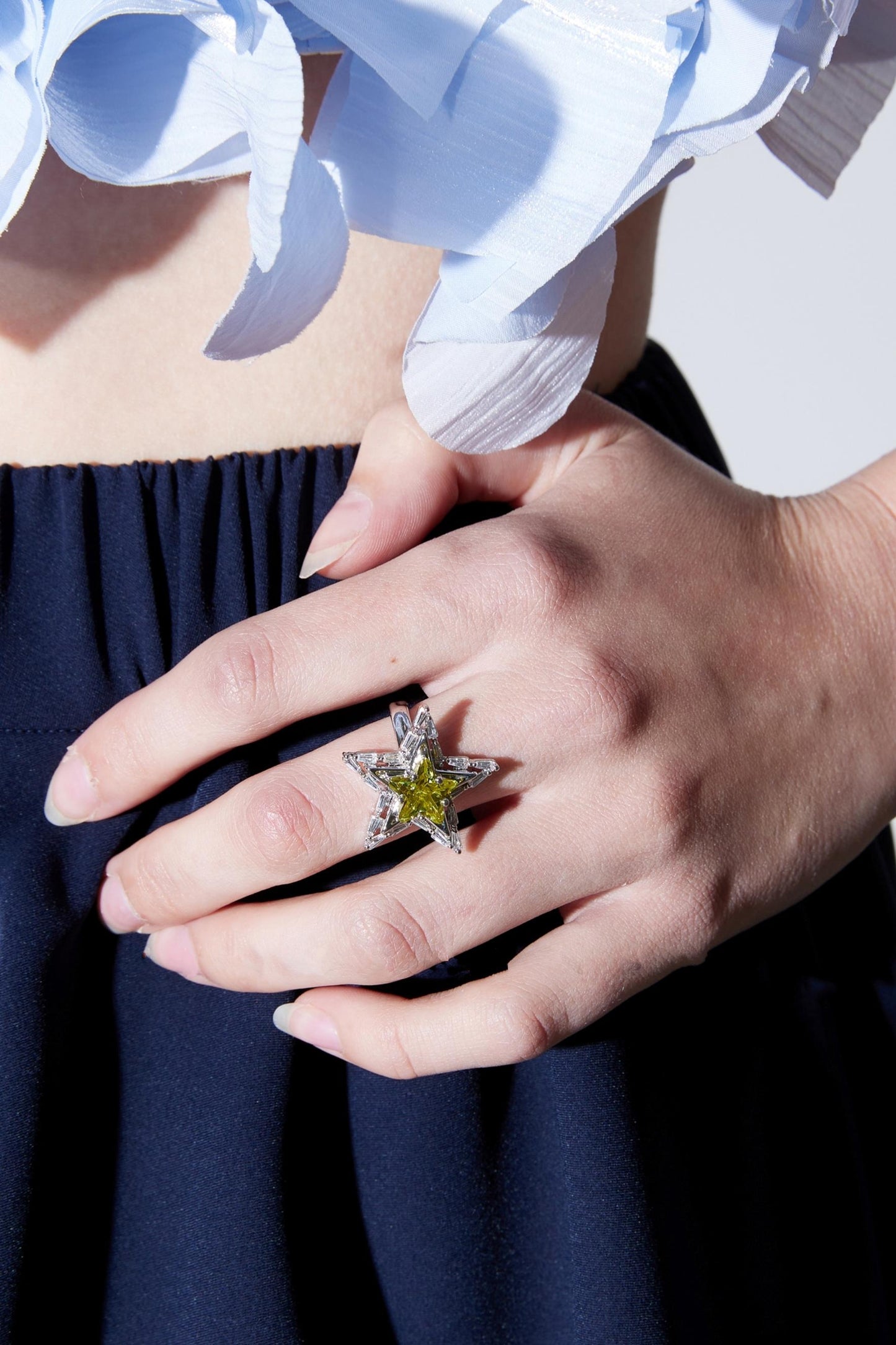 Vintage White Gold Topaz Ring