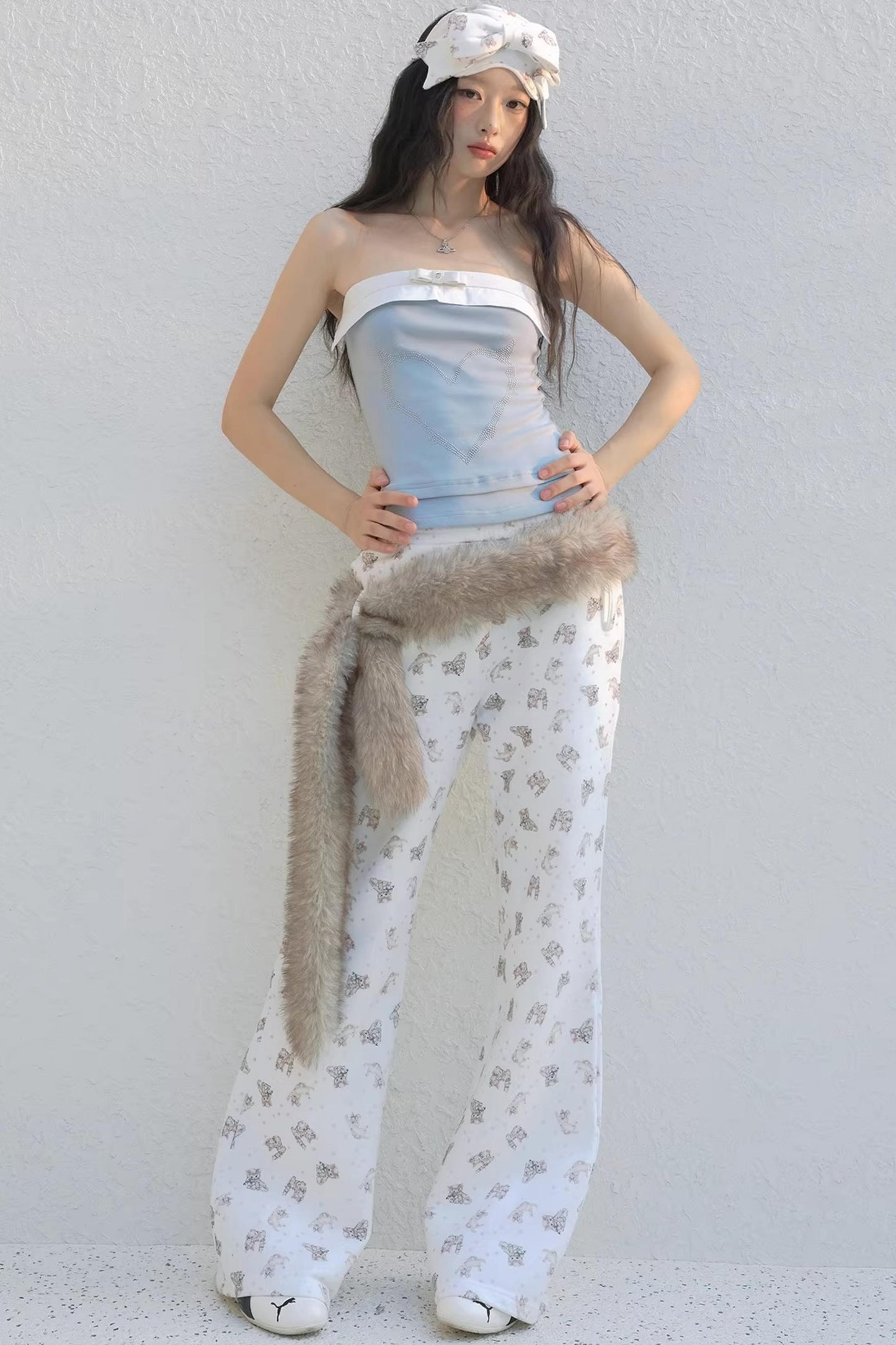 Cat Print Fleece Sweatpants
