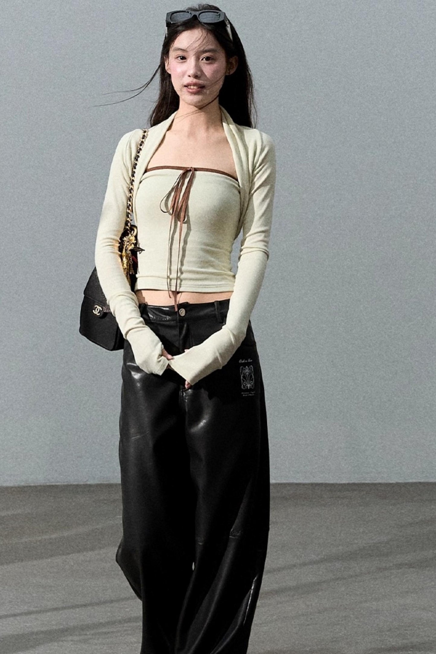 Slim Bandeau Cardigan Two-Piece Set