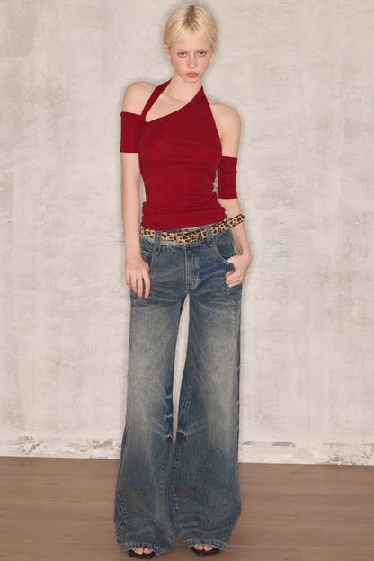 Retro Waist Loose Jeans