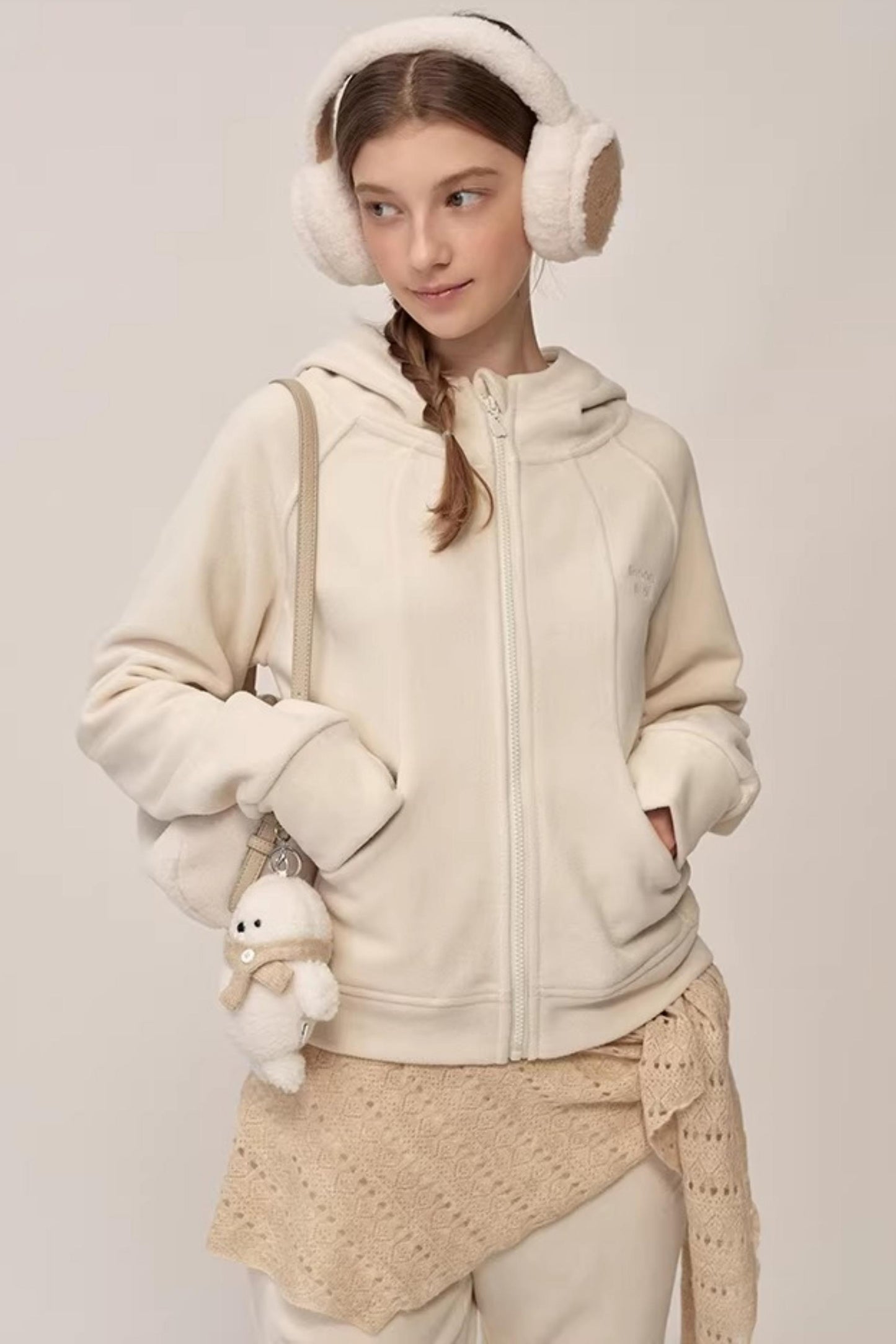 Double-Sided Fleece Hooded Jacket Set-Up