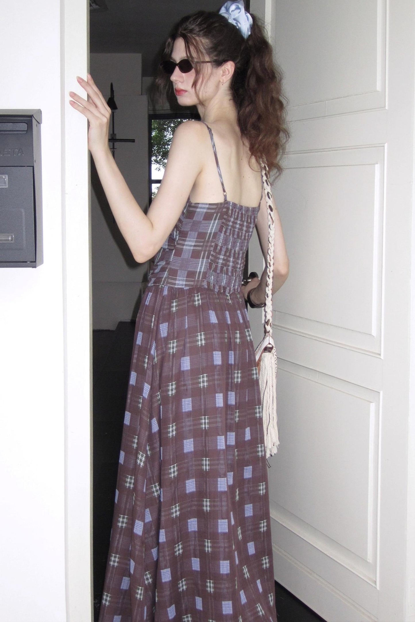 Fall Check Slip Dress