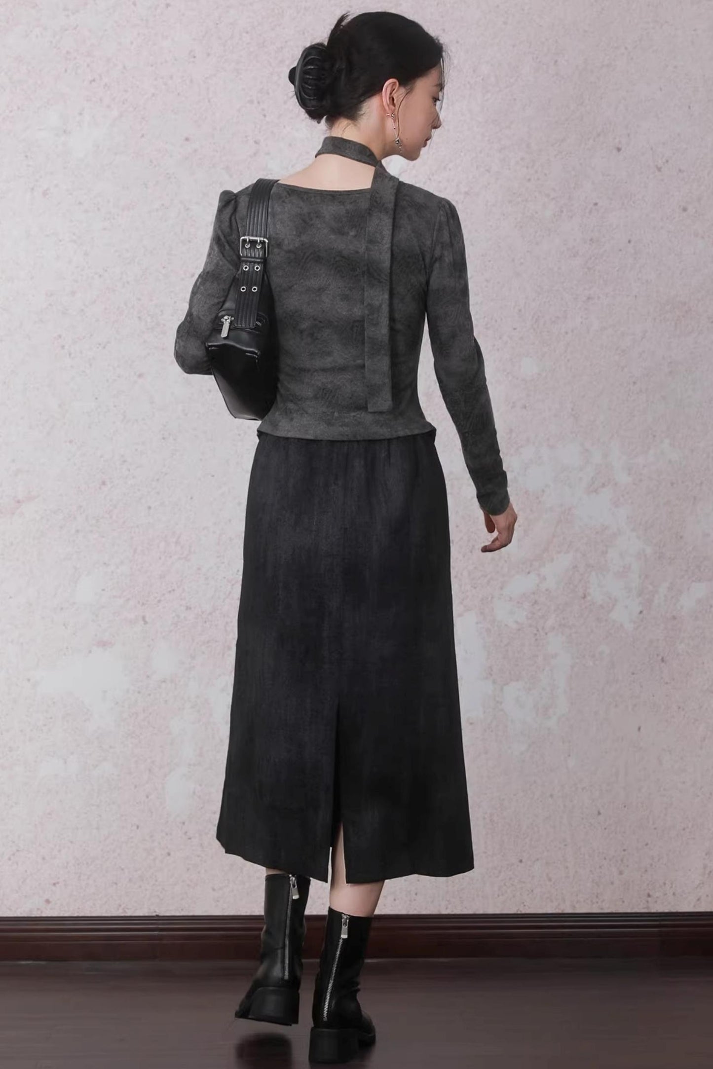 Rock Black Tie-dye Skirt