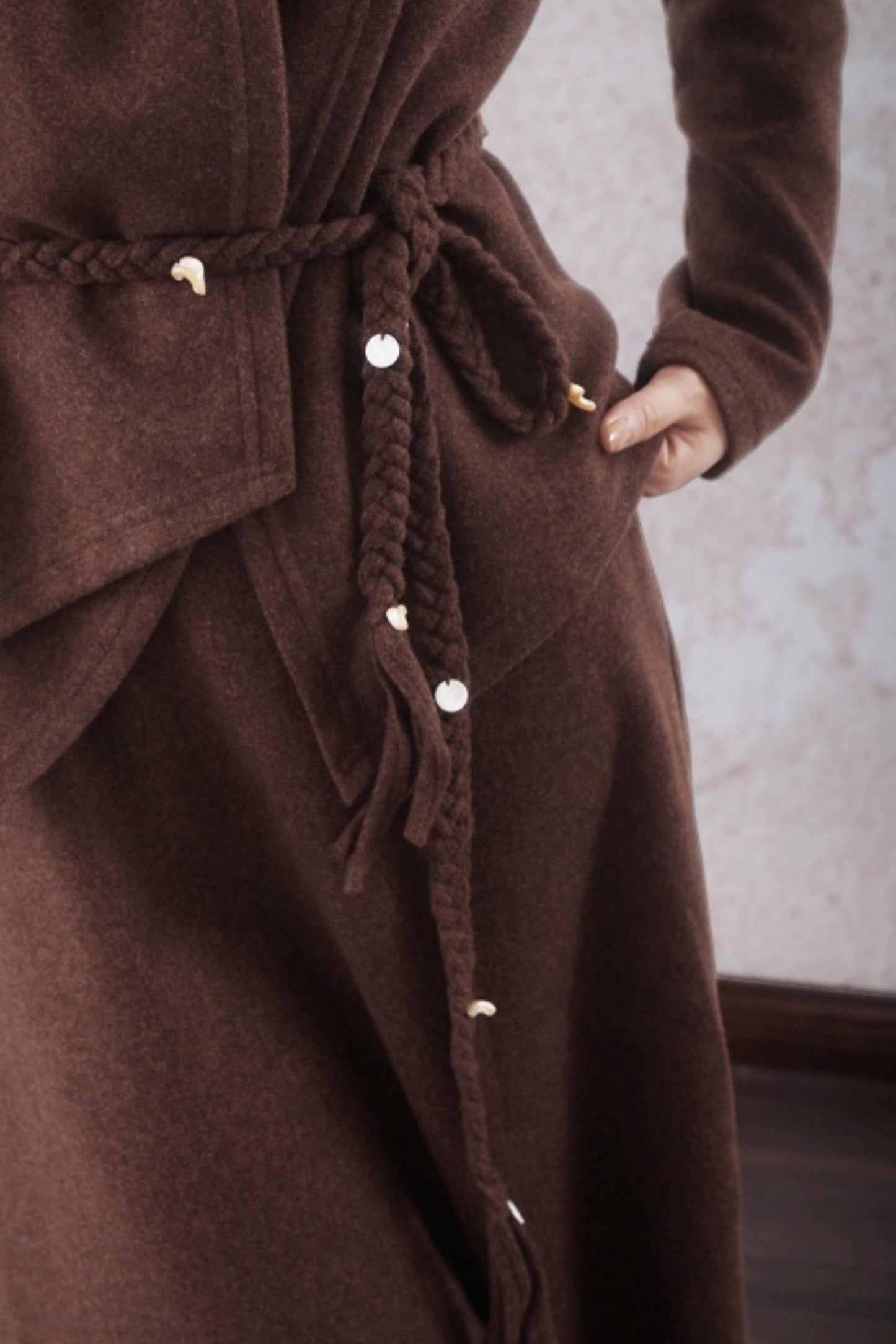 Chestnut Brown Knitted Sweater Set-Up