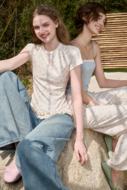Comfortable Knit Lace Top