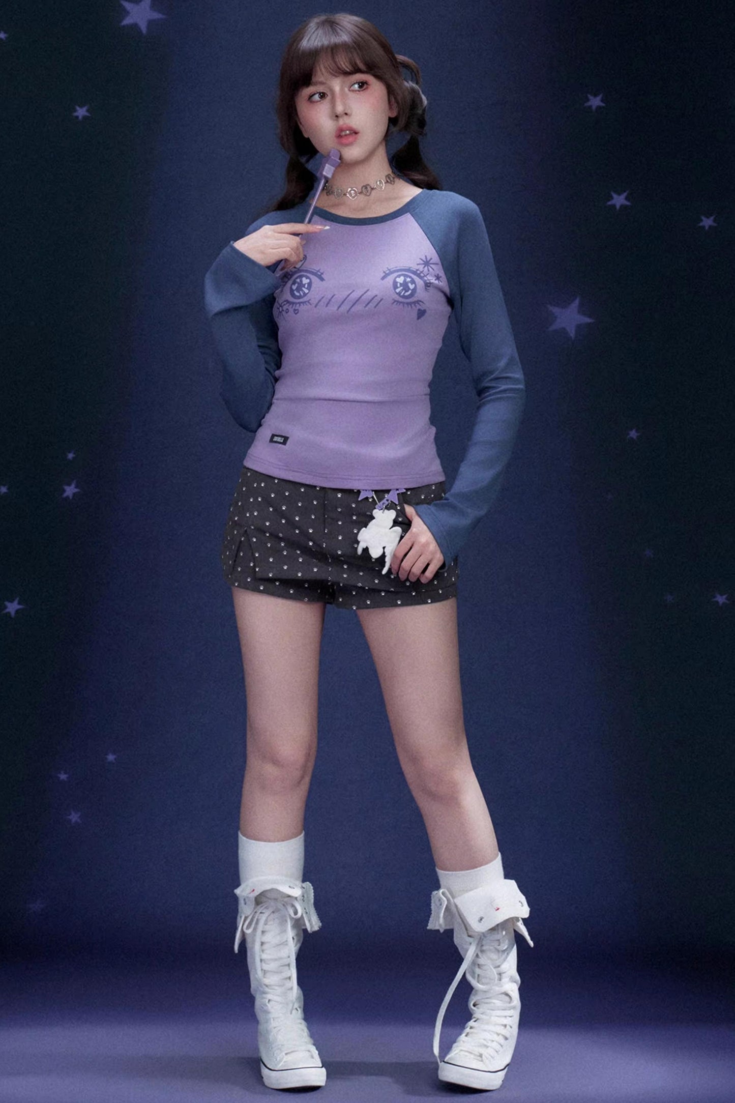 Comic Eye Raglan Blouse