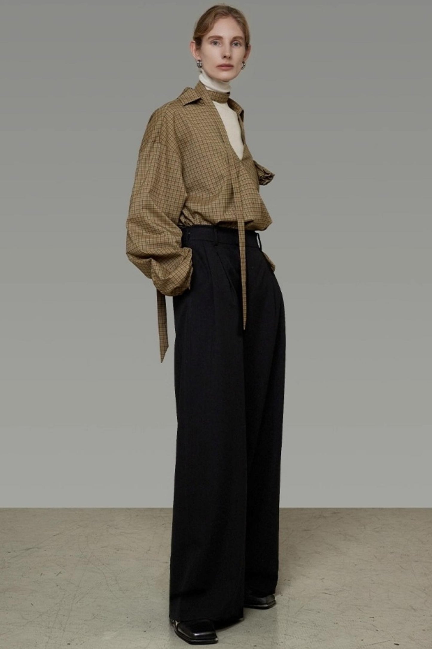 Vintage Fall V-Neck Striped Shirt