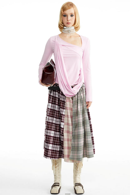 Pleated Panelled Skirt